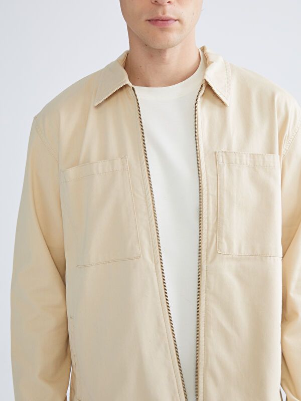 Moudda LC Waikiki - Veste-chemise tissée Homme Beige - Tunisie 3