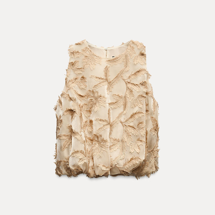 Moudda ZARA - Top fleur 3D détail manches bouffantes - Tunisie 2