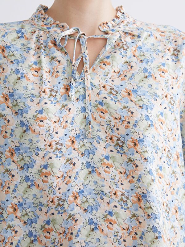 Moudda LC Waikiki - Blouse tissée imprimée manches longues Femme Imprimé vert - Tunisie 3