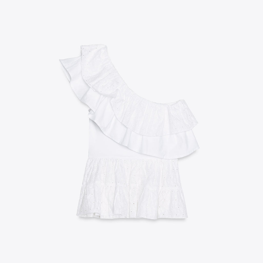 Moudda ZARA - Top Asymétrique - Broderie Suisse - Tunisie 2