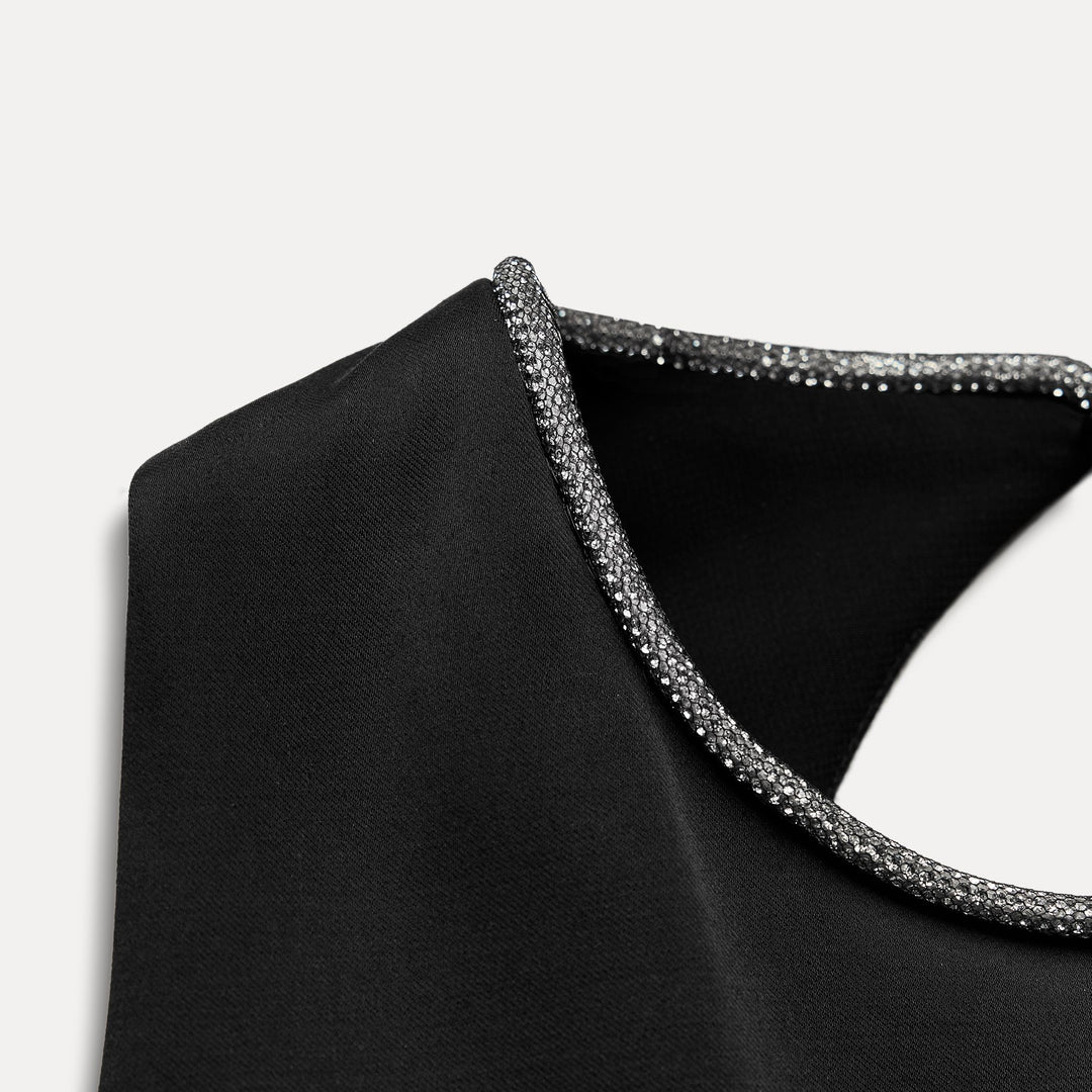 Moudda ZARA - Top manches bouffantes détail strass décolleté - Tunisie 3