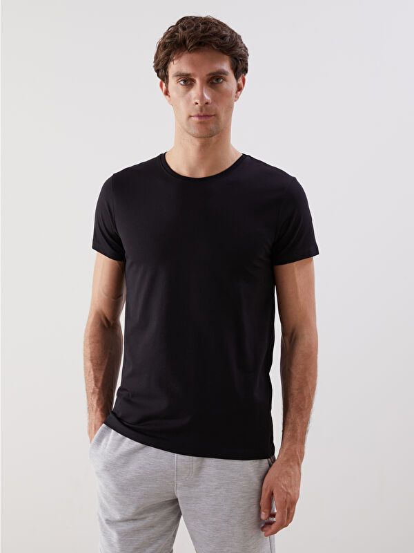 Moudda LC Waikiki - Débardeur sous-vêtement jersey manches courtes Homme Noir - Tunisie 2