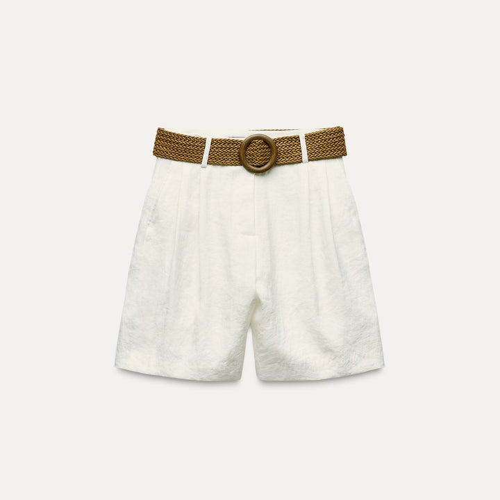 Moudda ZARA - Short ceinture large boucle ronde imitation bois - Tunisie 1