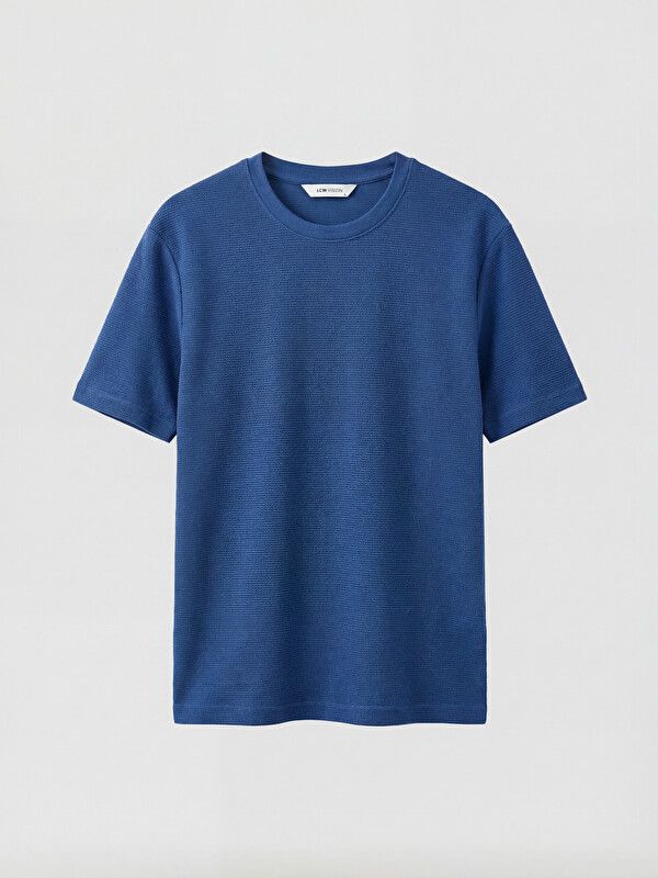 Moudda LC Waikiki - T-shirt manches courtes en jersey pour Homme couleur Bleu marine clair - Tunisie 1