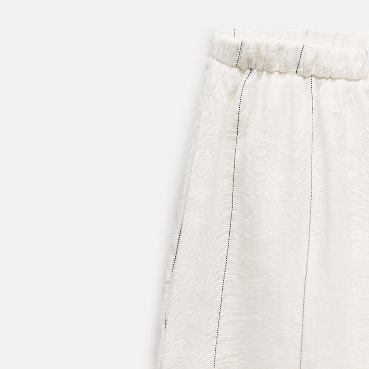 Moudda ZARA - Pantalon en Lin Délavé à Larges Rayures - Tunisie 3