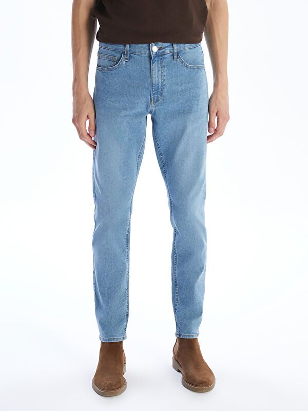 Moudda LC Waikiki - Pantalon jean tissé basique Homme Canne indigo clair - Tunisie 2