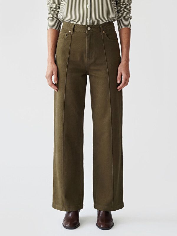 Moudda LC Waikiki - Jean basique en denim pour Femme couleur Vert kaki - Tunisie 2