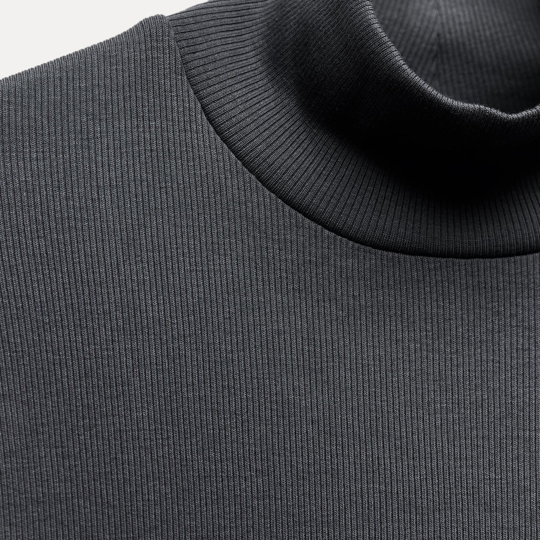 Moudda ZARA - T-shirt côtelé manches tombantes, col Perkins - Tunisie 3