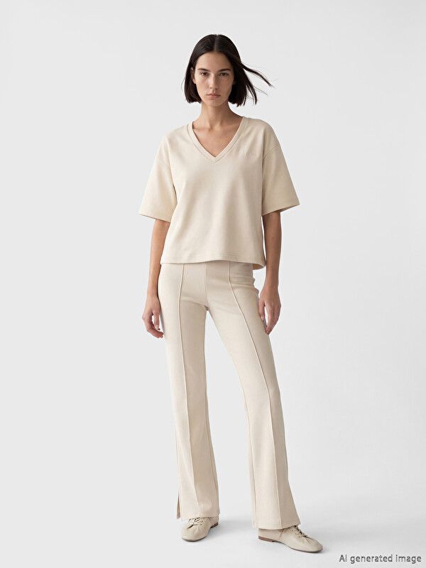 Moudda LC Waikiki - Pantalon en jersey pour Femme couleur Gris clair - Tunisie 1