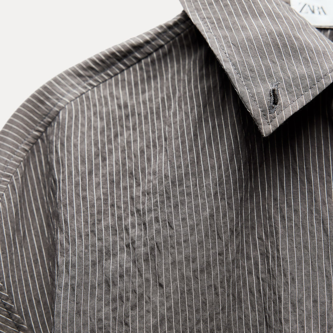 Moudda ZARA - Chemise rayée grise délavée - Tunisie 3