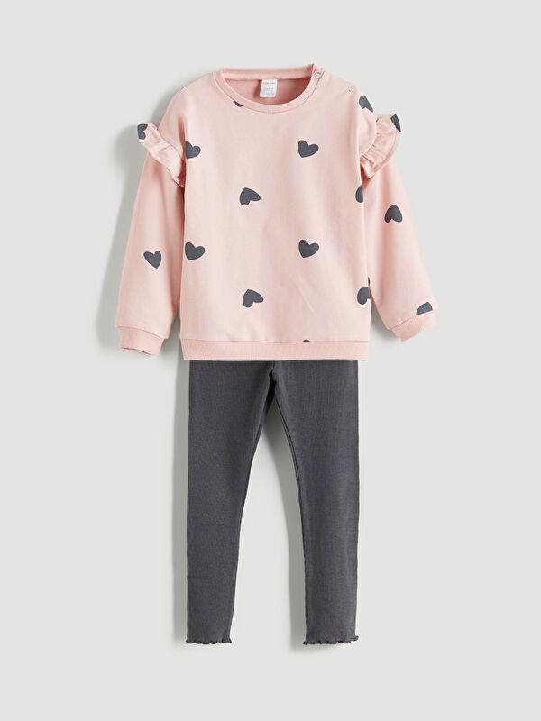 Moudda LC Waikiki - Ensemble en jersey Fille Impression rose terne - Tunisie 1