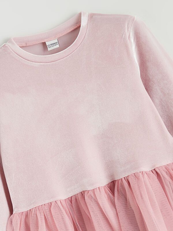 Moudda LC Waikiki - Robe manches longues en jersey couleur Rose clair pour filles - Tunisie 2