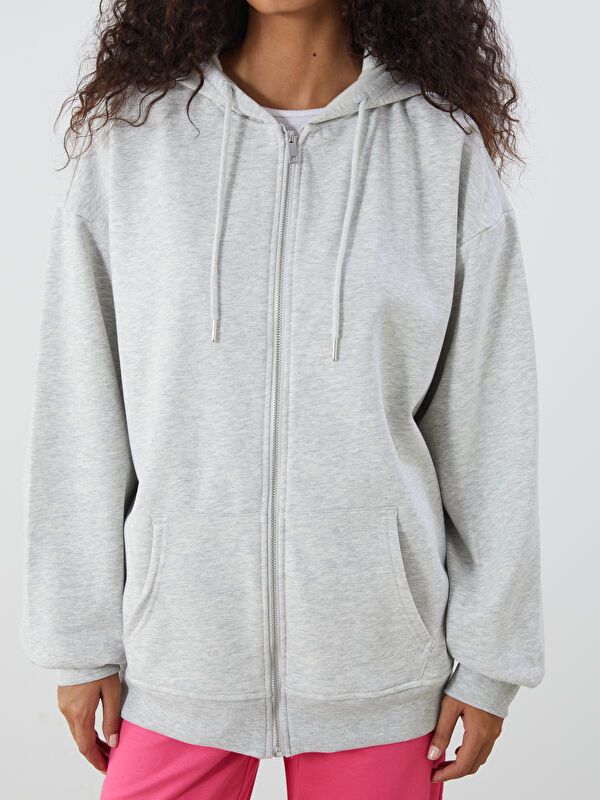 Moudda LC Waikiki - Cardigan en jersey Femme Mélange gris clair - Tunisie 3