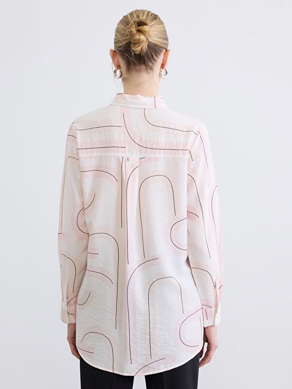 Moudda LC Waikiki - Tunique imprimée manches longues en tissu pour Femme couleur Rose imprimé - Tunisie 4