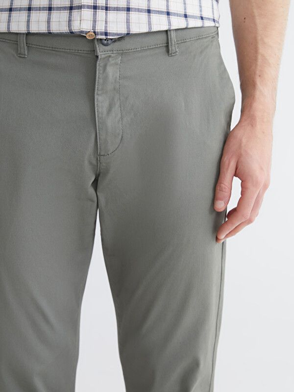 Moudda LC Waikiki - Pantalon chino basique mi-saison en tissu pour Homme couleur Vert kaki clair - Tunisie 3
