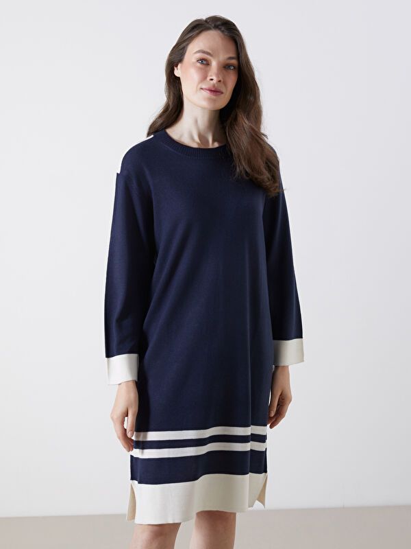 Moudda LC Waikiki - Robe tricot manches longues Femme Marine - Tunisie 2