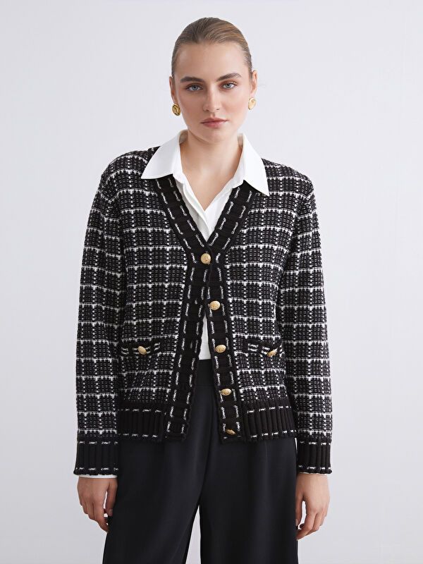 Moudda LC Waikiki - Cardigan tricot moyen Femme Noir - Tunisie 1