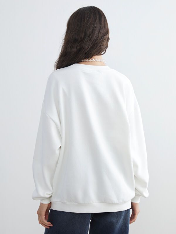 Moudda LC Waikiki - Sweatshirt en jersey Femme Ecru - Tunisie 4