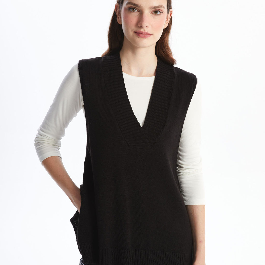 Moudda LC Waikiki - Pull tricot sans manches Femme Noir - Tunisie 1