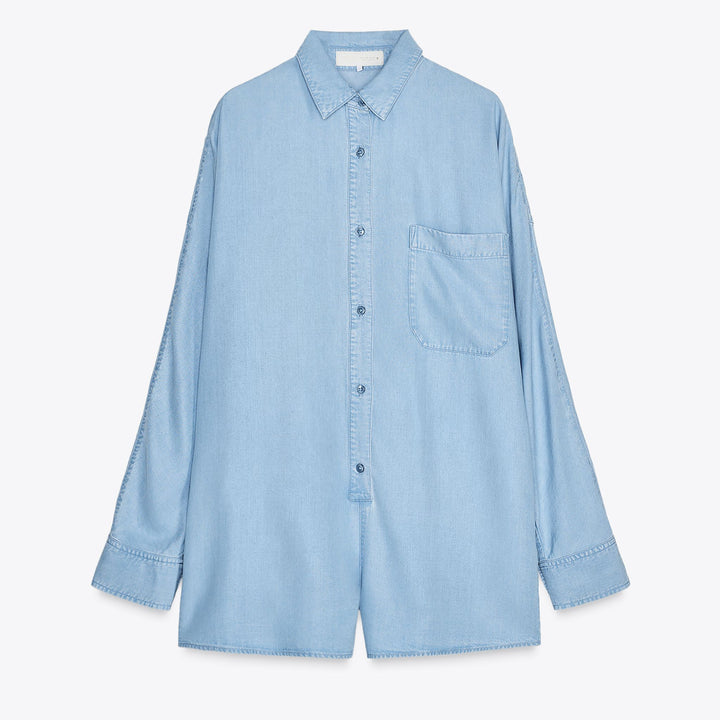 Moudda ZARA - Combinaison Courte Fluide - Denim - Tunisie 1