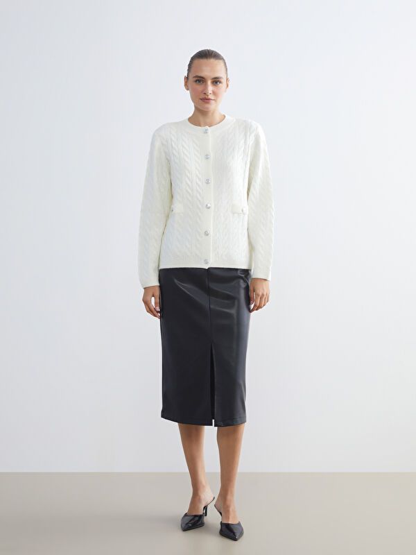 Moudda LC Waikiki - Cardigan tricot épais Femme Ecru - Tunisie 2