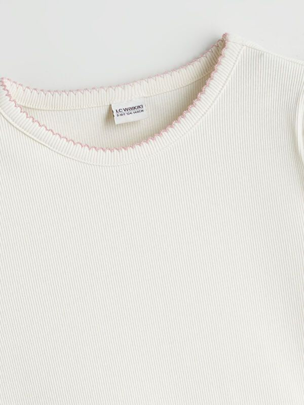 Moudda LC Waikiki - Body jersey manches courtes Fille Ecru - Tunisie 2