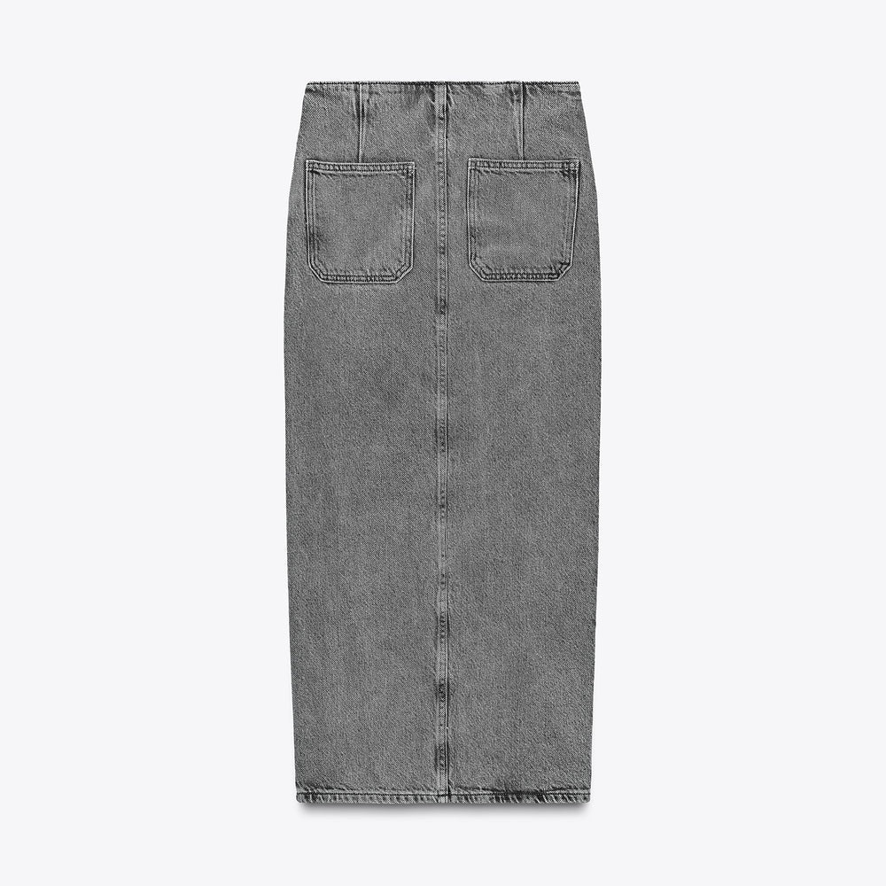 Moudda ZARA - Jupe Denim Midi - Croisée & Boutons - Tunisie 2