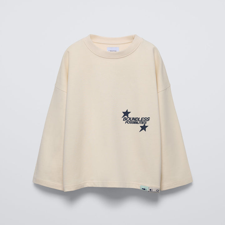 Moudda ZARA - Sweat fantaisie molleton crue message casual - Tunisie 1