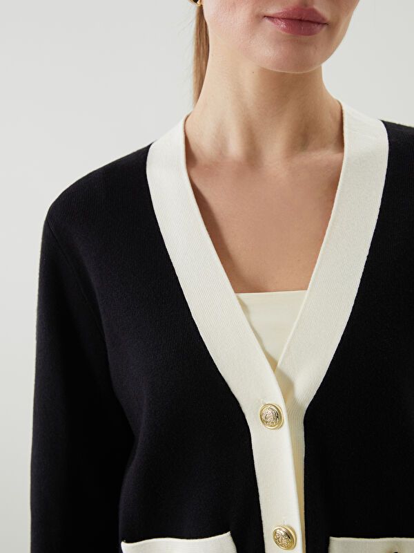 Moudda LC Waikiki - Cardigan tricot moyen Femme Noir - Tunisie 3