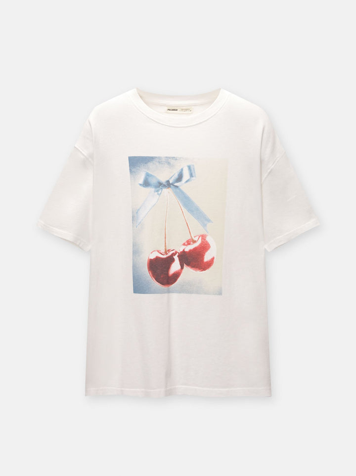 Moudda PULL & BEAR - Body Graphique Photo Cerise Nœud - Tunisie 3