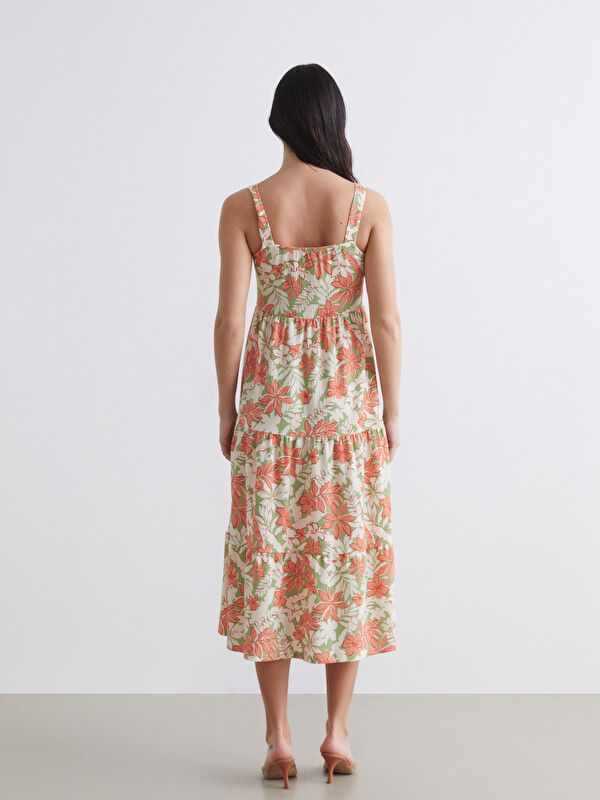 Moudda LC Waikiki - Robe maternité en jersey manches courtes pour Femme couleur Vert kaki imprimé - Tunisie 4