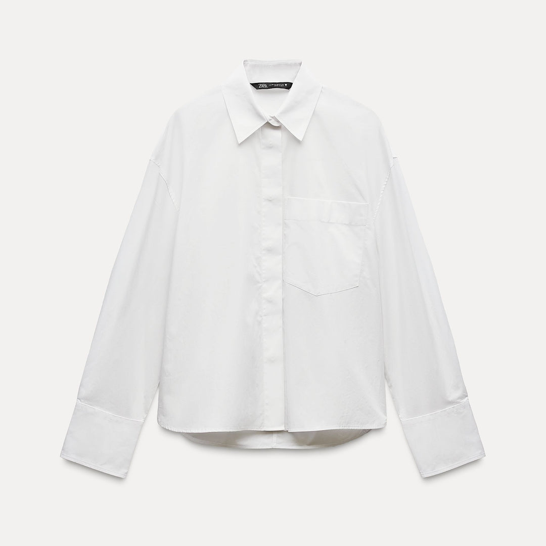 Moudda ZARA - Chemise mi-longue en popeline, poche - Tunisie 1