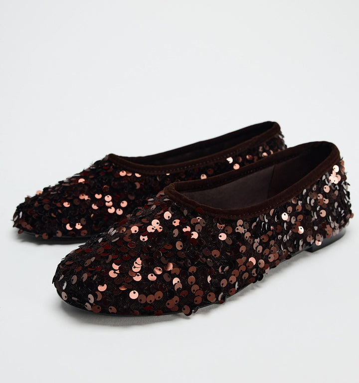 Moudda ZARA - Ballerines velours pailletées - Tunisie 4