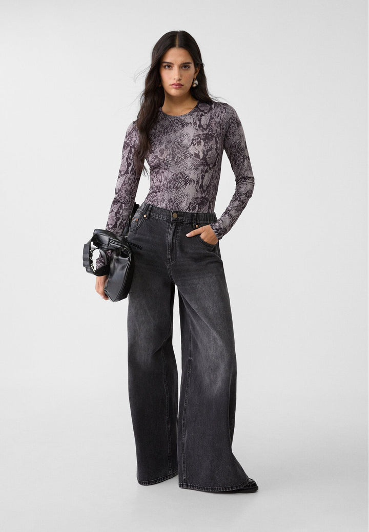 Moudda STRADIVARIUS - Body Basique M/L en Polyamide Imprimé Tout-Over - Tunisie 3