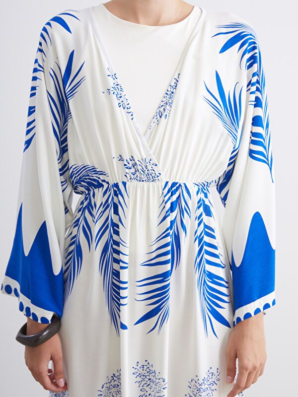 Moudda LC Waikiki - Robe tissée manches longues Femme Imprimé en blanc - Tunisie 3