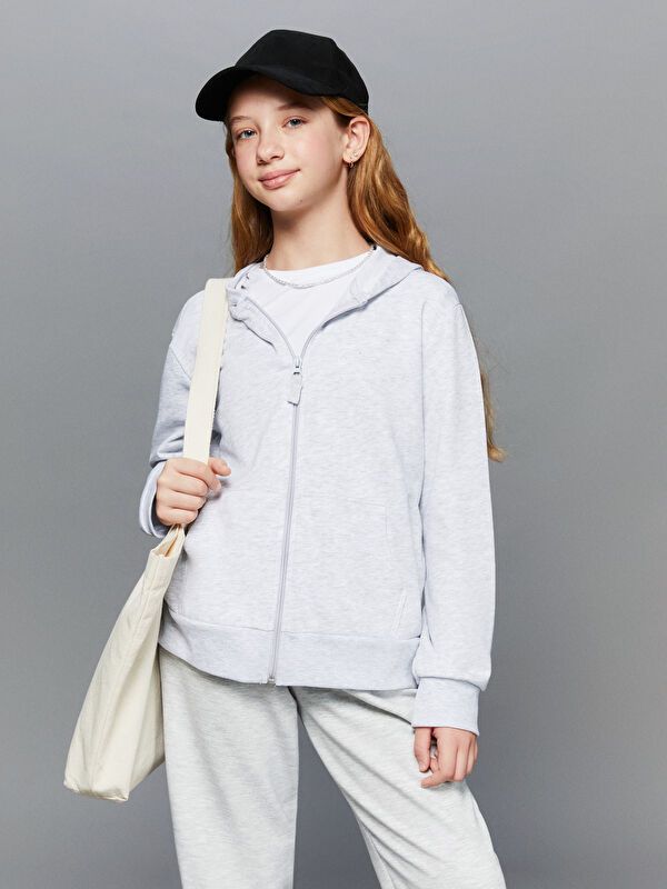 Moudda LC Waikiki - Cardigan jersey basique Fille Mélange de gris - Tunisie 1