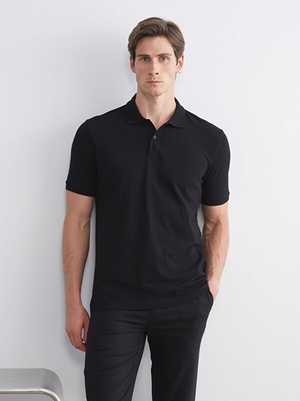 Moudda LC Waikiki - T-shirt col polo basique manches courtes en jersey - Tunisie 1