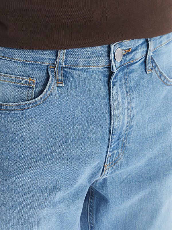 Moudda LC Waikiki - Pantalon jean tissé basique Homme Canne indigo clair - Tunisie 3