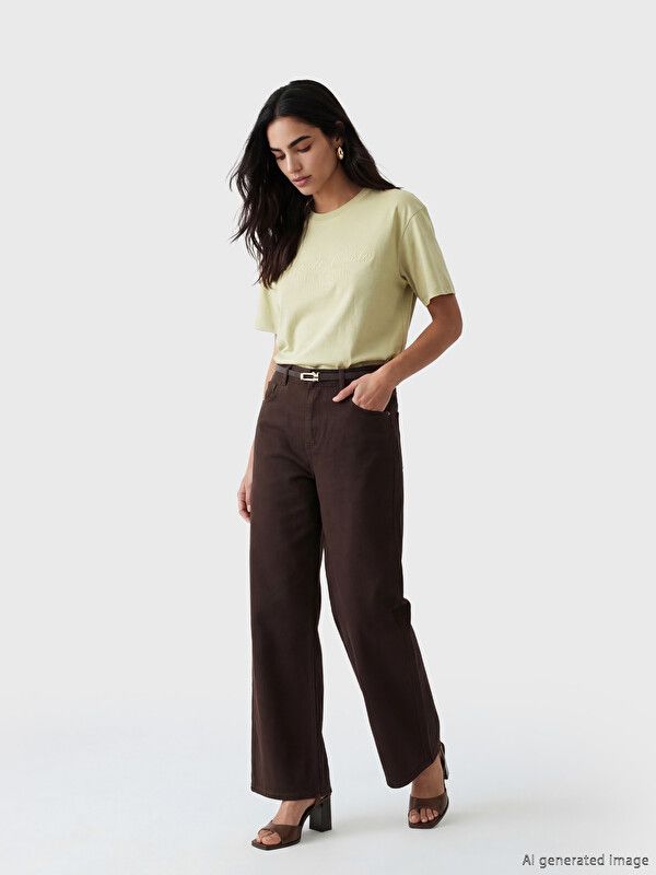 Moudda LC Waikiki - Body imprimé manches courtes en jersey pour Femme couleur Vert kaki clair - Tunisie 2