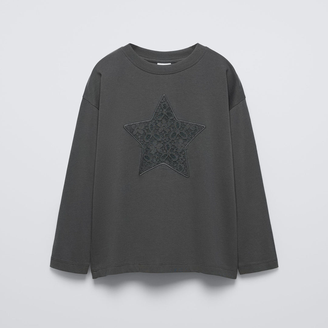 Moudda ZARA - T-shirt appliqué dentelle étoile et nœud - Tunisie 2