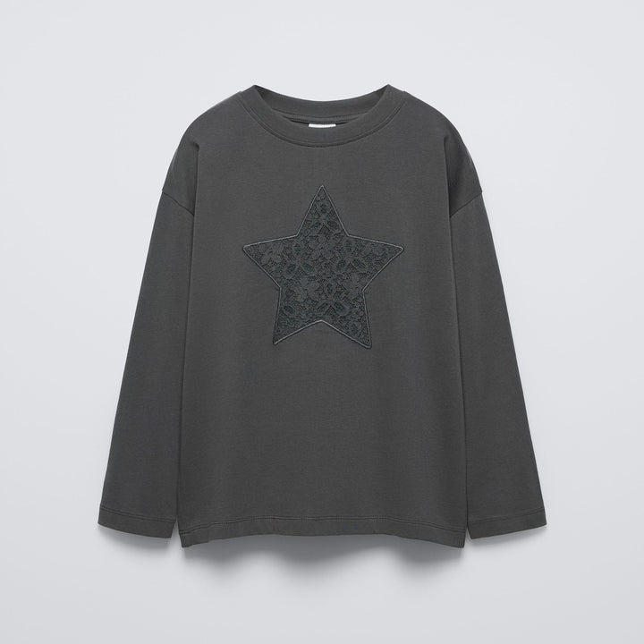 Moudda ZARA - T-shirt appliqué dentelle étoile et nœud - Tunisie 2