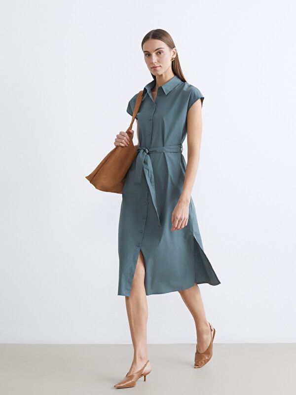 Moudda LC Waikiki - Robe maternité à manches courtes pour Femme couleur Vert terne - Tunisie 1