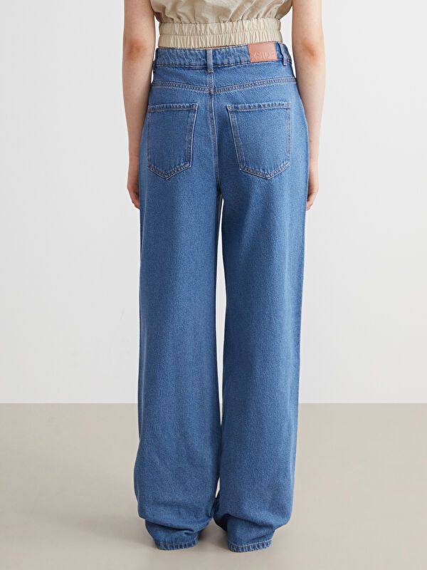 Moudda LC Waikiki - Pantalon tissé en denim Femme Bleu moyen - Tunisie 4