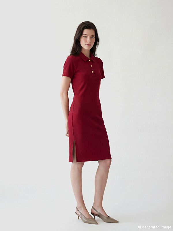 Moudda LC Waikiki - Robe maternité en jersey manches courtes pour Femme couleur Rouge - Tunisie 1