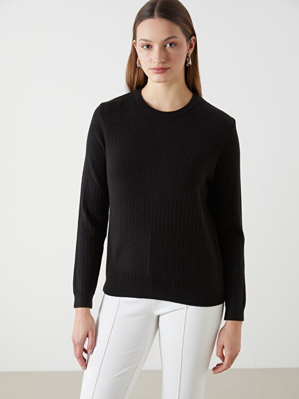 Moudda LC Waikiki - Pull mi-saison en tricot couleur Noir pour femmes - Tunisie 1