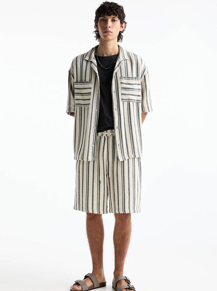 Moudda PULL & BEAR - Bermuda Rayures Molleton - Tunisie 2