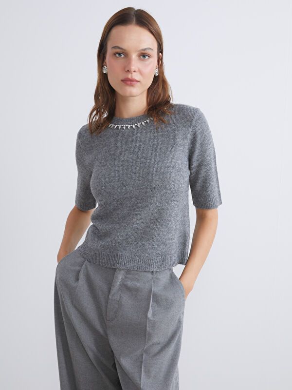 Moudda LC Waikiki - Pull tricot à manches courtes pour Femmes - Tunisie 4