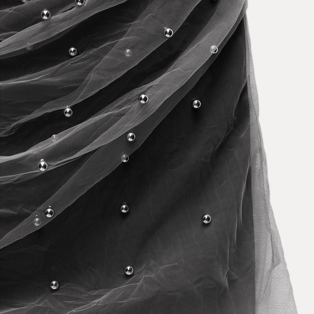 Moudda ZARA - Robe col bateau ajustée mesh avec boules métalliques - Tunisie 4