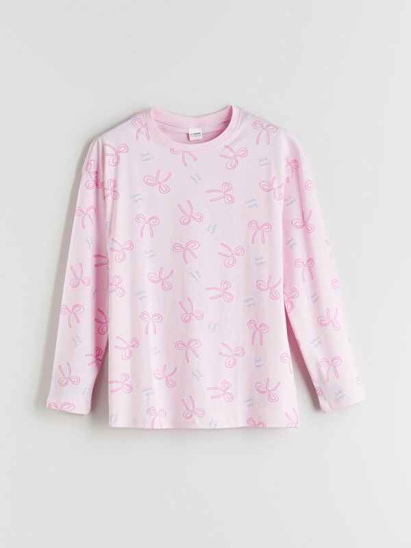 Moudda LC Waikiki - Pyjama en jersey manches longues moyen Fille Imprimé rose - Tunisie 2