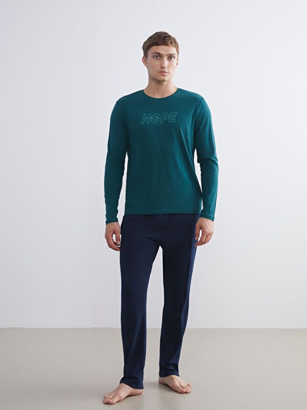 Moudda LC Waikiki - Ensemble pyjama en jersey à manches longues et bas longs pour Hommes - Tunisie 1